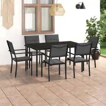 ManoMano Bonnevie - 7-tlg. Gartenmöbel Set Sitzgruppe Garten mit Tisch und Stühlen - Stahl BV104933 Angebot