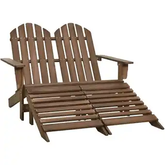 ManoMano Bonnevie - 2-Sitzer Adirondack-Gartenbank Gartenstuhl - Gartensessel mit Fußstütze Tannenholz Braun BV989670 Angebot