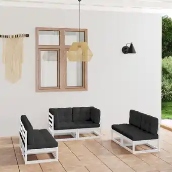 ManoMano 6-tlg. Garten-Lounge-Set,Gartenmöbel-Set mit Kissen Kiefer Massivholz vidaXL Angebot