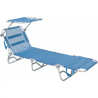 ManoMano Strandliege mit Sonnenschirm 'Sperlonga' Cm 188 x 58 x h 27 - Blaues Handtuch Angebot