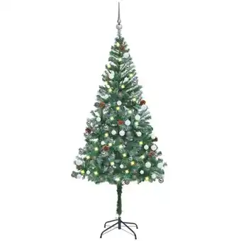 ManoMano Künstlicher Weihnachtsbaum,Kunstbaum,Weihnachtsschmuck mit LEDs & Kugeln & Zapfen 180 cm VEIN904735 Maisonchic Angebot