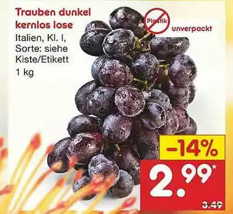 Netto Marken-Discount Trauben Dunkel Kernlos Lose Angebot