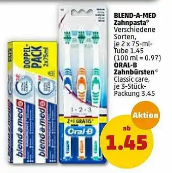 PENNY Blend-a-med Zahnpasta Oder Oral-b Zahnbürsten Angebot