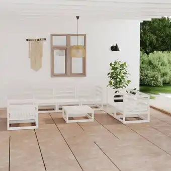 ManoMano 8-tlg. Garten-Lounge-Set,Gartenmöbel-Set Weiß Kiefer Massivholz vidaXL Angebot