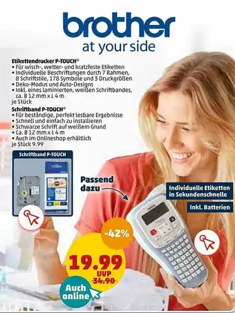 PENNY Etikettendrucker Oder Schriftband P-touch Angebot