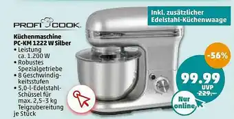 PENNY Profi Cook Küchenmaschine Pc-km 1222 W Silber Angebot