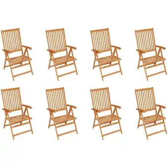 ManoMano 8er Set Gartenliegen Sonnenliegen Relaxliegen für Garten, Balkon und Terrrasse Massivholz Teak DE68133 Angebot