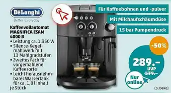 PENNY Delonghi Kaffeevollautomat Magnifica Esam 4000b Angebot