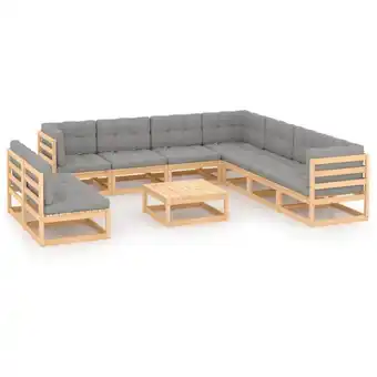 ManoMano 10-tlg. Garten-Lounge-Set,Gartenmöbel-Set mit Kissen Kiefer Massivholz vidaXL Angebot