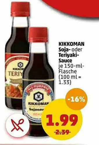 PENNY Kikkoman Soja- Oder Teriyaki-sauce Angebot