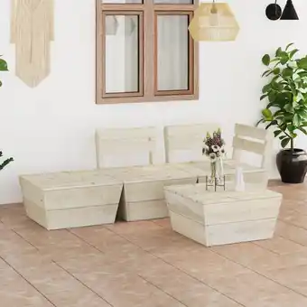 ManoMano 4-tlg. Garten-Paletten-Lounge-Set, Gartenmöbel-Set, Sitzgruppe Gartenset Imprägniertes Fichtenholz LLOAQ778093 Maisonchic Angebot