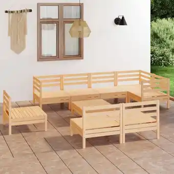 ManoMano 9-tlg. Garten-Lounge-Set, Gartenmöbel, Sitzgruppe Gartenset Massivholz Kiefer LLOAQ327503 Maisonchic Angebot