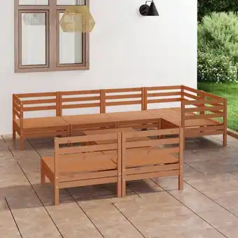 ManoMano 8-tlg. Garten-Lounge-Set Gartenmöbel-Set Terrassen-Sitzgruppe Massivholz Kiefer Honigbraun ZDEH73126 Maisonchic Angebot