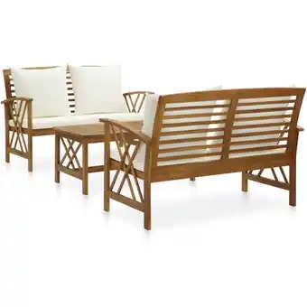 ManoMano 3-tlg. Garten-Lounge-Set Gartenmöbel-Set Terrassen-Sitzgruppe mit Auflagen Massivholz Akazie ZDEH59975 Maisonchic Angebot