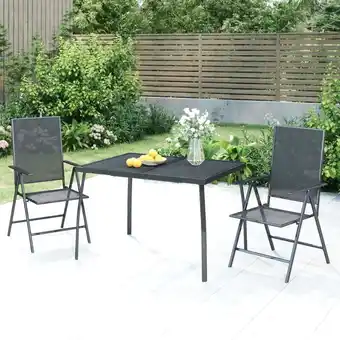 ManoMano 3-tlg. Garten-Essgruppe, Gartenmöbel, Sitzgruppe Gartenset Anthrazit Stahl LLOAQ653479 Maisonchic Angebot