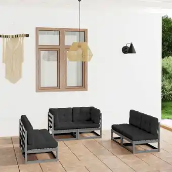 ManoMano 6-tlg. Garten-Lounge-Set, Gartenmöbel, Sitzgruppe Gartenset mit Kissen Kiefer Massivholz LLOAQ713671 MaisonChic Angebot