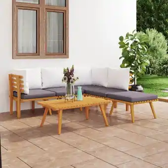 ManoMano 6-tlg. Garten-Lounge-Set Gartenmöbel-Set Terrassen-Sitzgruppe mit Kissen Massivholz Akazie ZDEH22357 Maisonchic Angebot