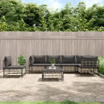 ManoMano 7-tlg. Garten-Lounge-Set Gartenmöbel-Set Terrassen-Sitzgruppe mit Kissen Anthrazit Poly Rattan ZDEH66494 MaisonChic Angebot