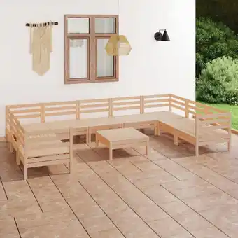 ManoMano 10-tlg. Sitzgruppe Gartenmöbel Set - Balkonmöbel Set Massivholz Kiefer BV752615 Bonnevie Angebot