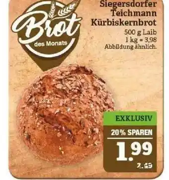 Marktkauf Siegersdorfer Teichmann Kürbiskernbrot Angebot