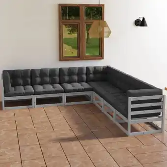 ManoMano 7-tlg. Garten-Lounge-Set Gartenmöbel Set Sitzgruppe Essgruppe mit Kissen Kiefer Massivholz DE84464 Angebot