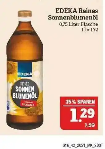 Marktkauf Edeka Reines Sonnenblumenöl Angebot