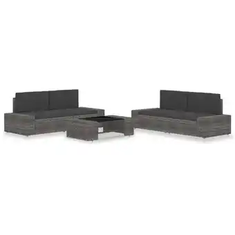 ManoMano Maisonchic - 5-tlg. Gartenmöbel Set Sitzgruppe Essgruppe Poly Rattan Grau DE33795 Angebot