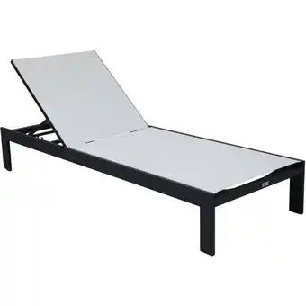 ManoMano Elio Gartenliege in Anthrazit / Creme Sonnenliege aus Aluminium mit verstellbarer Rücklehne - 5 Positionen Sonnenbett / Liege Angebot