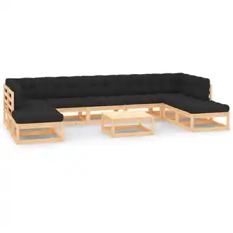 ManoMano 10-tlg. Garten-Lounge-Set,Gartenmöbel-Set mit Kissen Massivholz Kiefer vidaXL Angebot