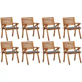 ManoMano 8er Set Gartenstühle Gartensessel mit Kissen Stühle für Garten Terrasse Balkon Massivholz Akazie DE88994 Angebot