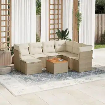 ManoMano 8-tlg. Garten-Sofagarnitur mit Kissen Beige Poly Rattan vidaXL13009 Angebot