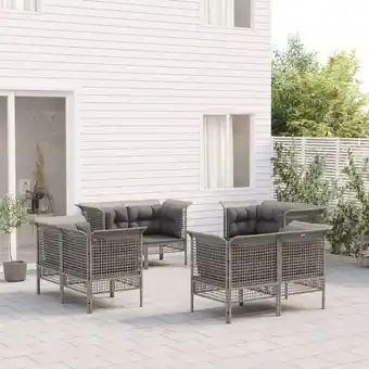 ManoMano 8-tlg. Garten-Lounge-Set Gartenmöbel-Set Terrassen-Sitzgruppe mit Kissen Grau Poly Rattan ZDEH83965 Maisonchic Angebot