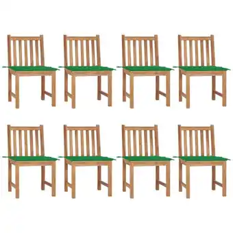 ManoMano 8er Set Gartenstühle Gartensessel Balkonstühle - mit Kissen Massivholz Teak BV662515 Bonnevie Angebot