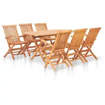 ManoMano Bonnevie - 7-tlg. Garten-Essgruppe Klappbar Massivholz Teak vidaXL696023 Angebot