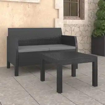 ManoMano Bonnevie - 2-tlg. Garten-Lounge-Set,Gartenmöbel-Set mit Kissen pp Rattan Anthrazit vidaXL Angebot