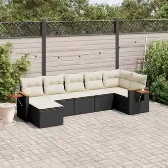 ManoMano 7-tlg. Garten-Sofagarnitur mit Kissen Schwarz Poly Rattan vidaXL41980 Angebot