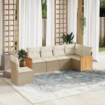 ManoMano 6-tlg. Garten-Sofagarnitur mit Kissen Beige Poly Rattan vidaXL24725 Angebot