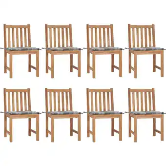 ManoMano 8er Set Gartenstühle Gartensessel Stühle für Garten Terrasse Balkon mit Kissen Massivholz Teak DE97472 Angebot