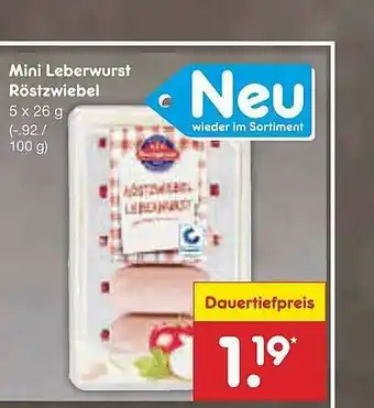 Netto Marken-Discount Mini Leberwurst Röstzwiebel Angebot