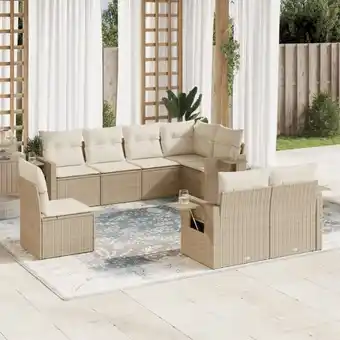 ManoMano 8-tlg. Garten-Sofagarnitur mit Kissen Beige Poly Rattan vidaXL55833 Angebot