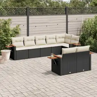 ManoMano 8-tlg. Garten-Sofagarnitur mit Kissen Schwarz Poly Rattan vidaXL34930 Angebot