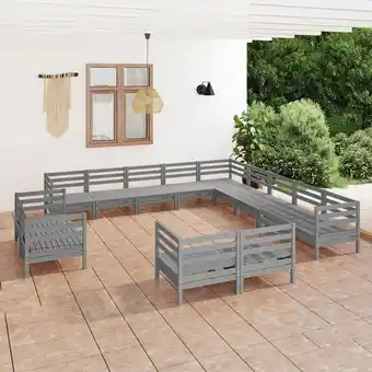 ManoMano 13-tlg. Garten-Lounge-Set Gartenmöbel-Set Terrassen-Sitzgruppe Massivholz Kiefer Grau ZDEH34812 Maisonchic Angebot