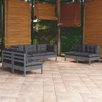 ManoMano 7-tlg. Sitzgruppe Gartenmöbel Set - Garten-Lounge-Set mit Kissen Kiefer Massivholz BV928045 Bonnevie Angebot