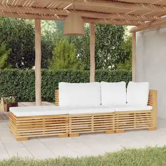 ManoMano Maisonchic - 3-tlg. Garten-Lounge-Set, Gartenmöbel, Sitzgruppe Gartenset mit Kissen Massivholz Teak LLOAQ882317 Angebot