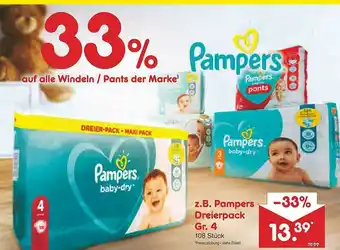 Netto Marken-Discount Z.b. Pampers Dreierpack Gr. 4 Angebot