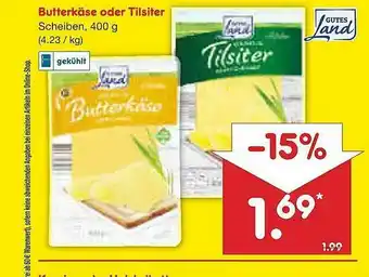 Netto Marken-Discount Butterkäse Oder Tilsiter Gutesland Angebot