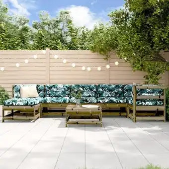 ManoMano Maisonchic - 8-tlg. Garten-Lounge-Set, Gartenmöbel-Set, Sitzgruppe Gartenset mit Kissen Imprägniertes Kiefernholz LLOAQ320885 Angebot