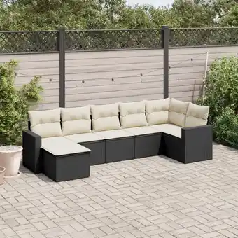 ManoMano 7-tlg. Garten-Sofagarnitur mit Kissen Schwarz Poly Rattan vidaXL519884 Angebot