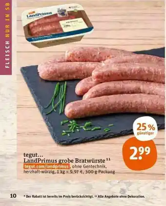 tegut Tegut... Landprimus Grobe Bratwürste Angebot