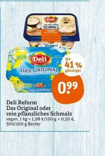 tegut Deli Reform Das Original Oder Rein Pflanzliches Schmalz Angebot